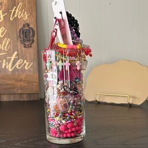 Colorful Beaded Fun Mystery Jewelry Jar For Girls